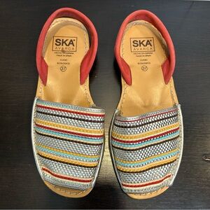 Avarca Menorquina Sandals by Ska Woven Leather Slingback Multicolour